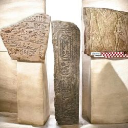 Algunas de las tablillas jeroglíficas encontradas.