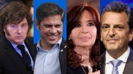 Milei, Kicillof, Cristina y Massa