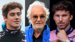Colapinto, Flavio Briatore y Pierre Gasly