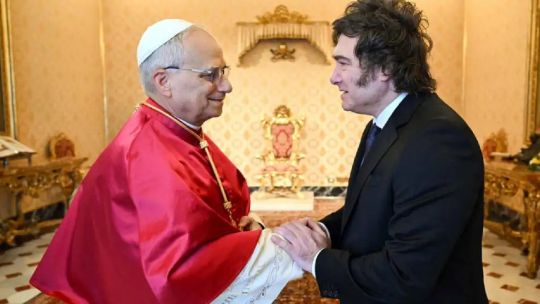 Papa León XIV y Javier Milei