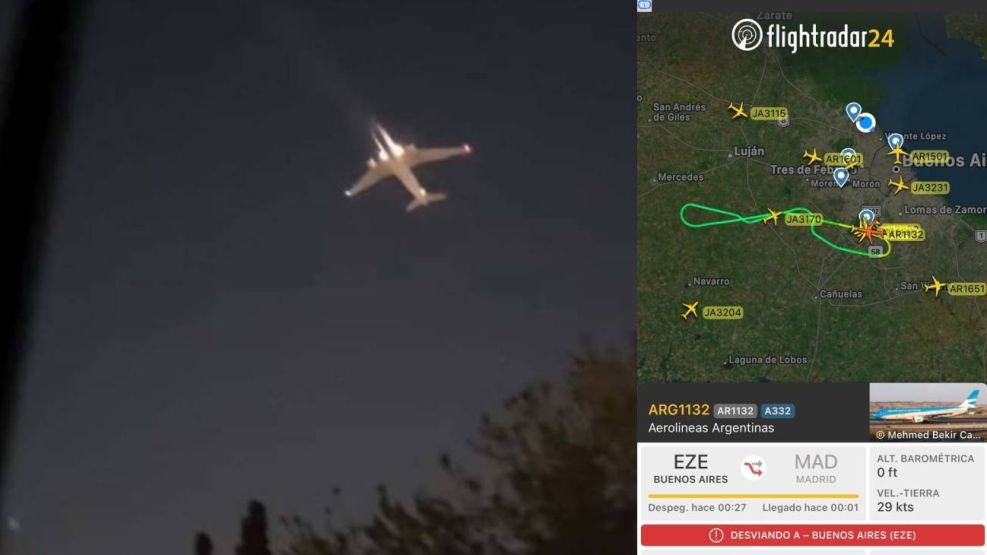 Avión que iba a Madrid tuvo una falla y le exploto un motor en pleno vuelo 