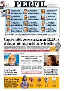 La tapa del Diario PERFIL del sábado 26 de septiembre de 2026