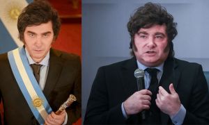 AYER Y HOY. Milei lució desmejorado física e intelectualmente en su reciente visita a EE.UU..