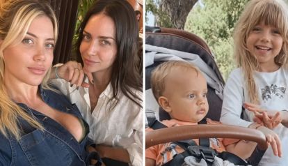 Wanda y Zaira Nara junto a sus hijos 