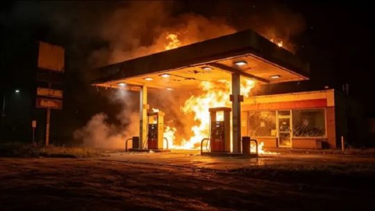 Corrientes: un voraz incendio en una estación de servicio obligó a cortar totalmente la Ruta 14