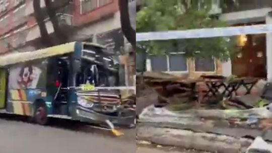 Un colectivo perdió el control en Palermo, se y se subió a la vereda: dos mujeres fueron hospitalizadas