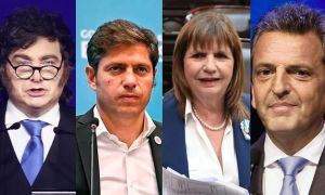 Javier Milei, Axel Kicillof, Patricia Bullrich y Sergio Massa