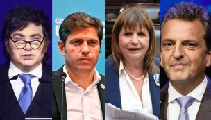 Javier Milei, Axel Kicillof, Patricia Bullrich y Sergio Massa