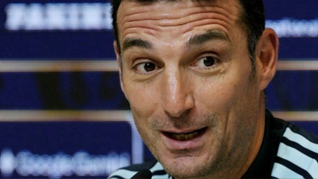 Lionel Scaloni en conferencia de prensa