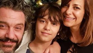 Ana Carolina Valsagna junto a Maxi Ghione y su hijo, Juan