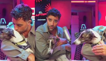 Diego Poggi junto a su perro