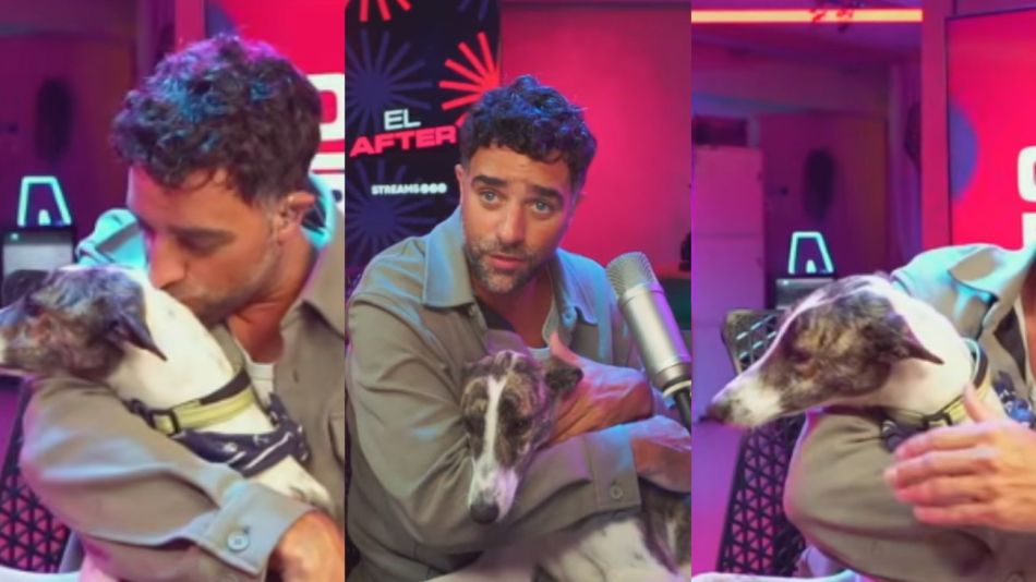 Diego Poggi junto a su perro