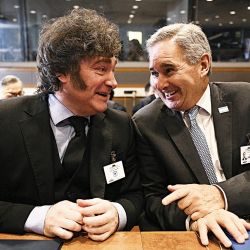Javier Milei y Pablo Quirno. | Foto:Cedoc.