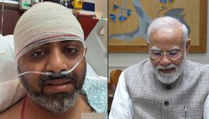 Piloto indio Smit Machchhar y el presidente Narendra Modi