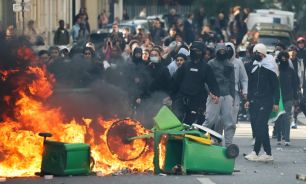 Protestas estudiantiles en la plaza de la Nation, en París