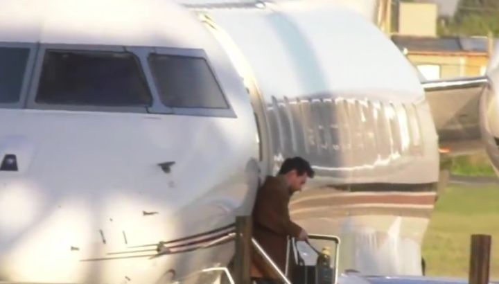 Lionel Messi en el aeropuerto de Rosario