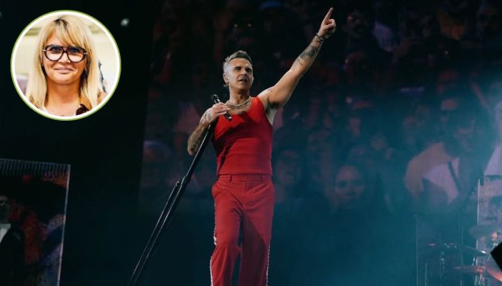 Robbie Williams aludió en pleno show a Amalia Granata: "Una fan con la que me acosté"