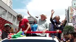 Lula da Silva, en la caravana de este sábado en San Pablo.