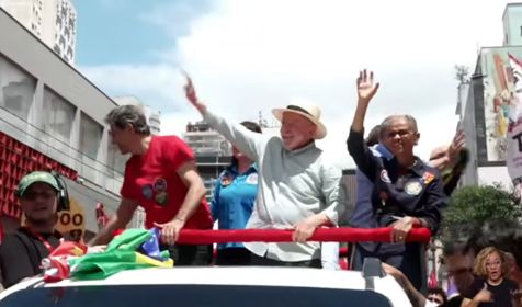 Lula da Silva, en la caravana de este sábado en San Pablo.