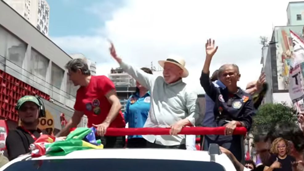 Lula da Silva, en la caravana de este sábado en San Pablo.