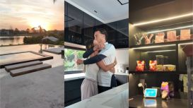 Cine con candy bar, chef privada y sunset de película: así son los días de Nicolás Tagliafico y Caro Calvagni en su casa de Argentina