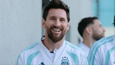 Lionel Messi en el predio de AFA