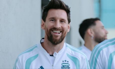 Lionel Messi en el predio de AFA