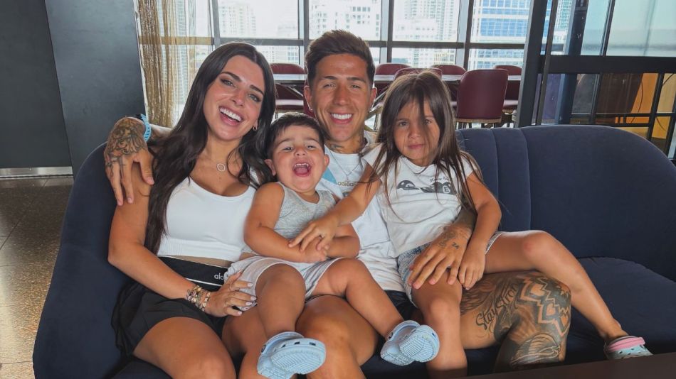Valentina Cervantes, Enzo Fernández y sus hijos 