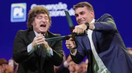 Javier Milei y Flávio Bolsonaro 05102026