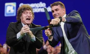 Javier Milei y Flávio Bolsonaro 05102026
