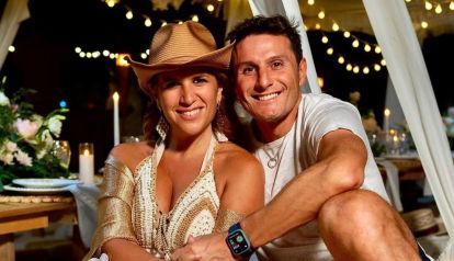 Javier Zanetti y Paula de la Fuente