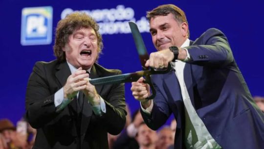 Javier Milei y Flávio Bolsonaro 05102026
