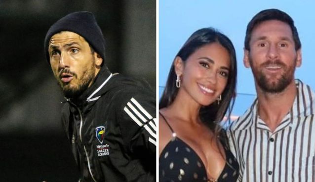 Lucas Scaglia, Lionel Messi y Antonela Roccuzzo
