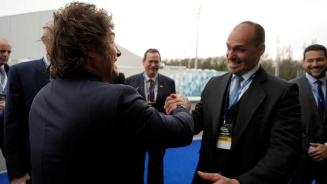Javier Milei con Eduardo Bolsonaro 05102026
