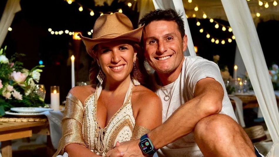 Javier Zanetti y Paula de la Fuente