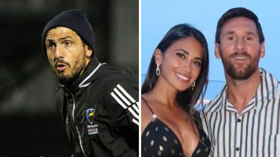 Lucas Scaglia, Lionel Messi y Antonela Roccuzzo