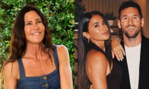 Carolina Baldini, Lionel Messi y Antonela Roccuzzo