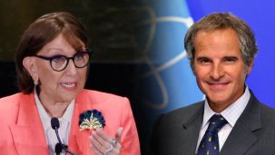 Rebeca Grynspan y Rafael Grossi
