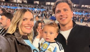 Eva Bargiela y Gianluca Simeone con su hijo Faustino