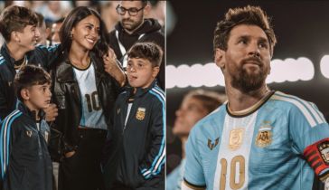 Antonela Roccuzzo, Lionel Messi y sus hijos