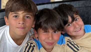 Thiago, Mateo y Ciro Messi