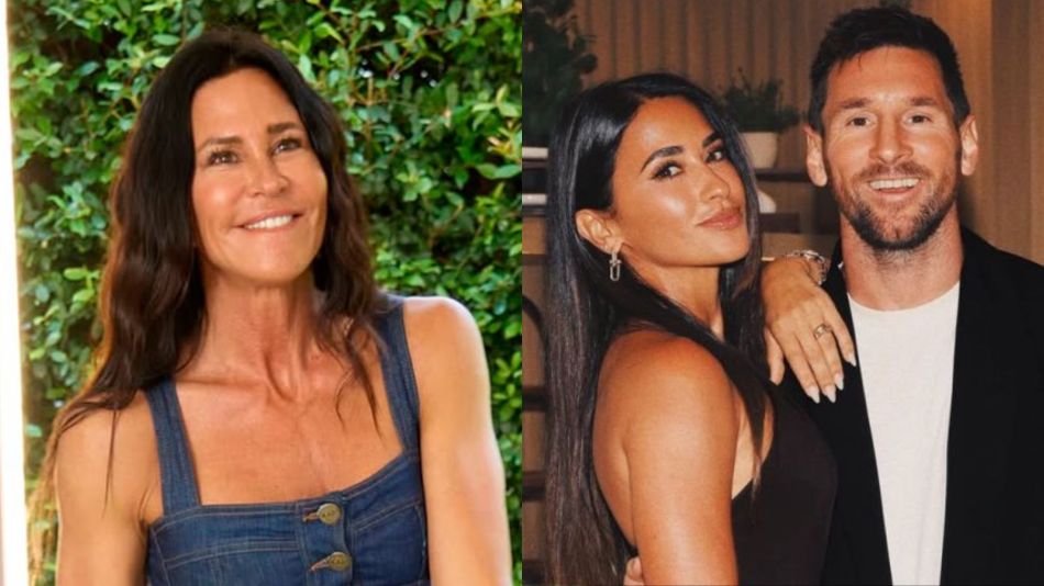 Carolina Baldini, Lionel Messi y Antonela Roccuzzo