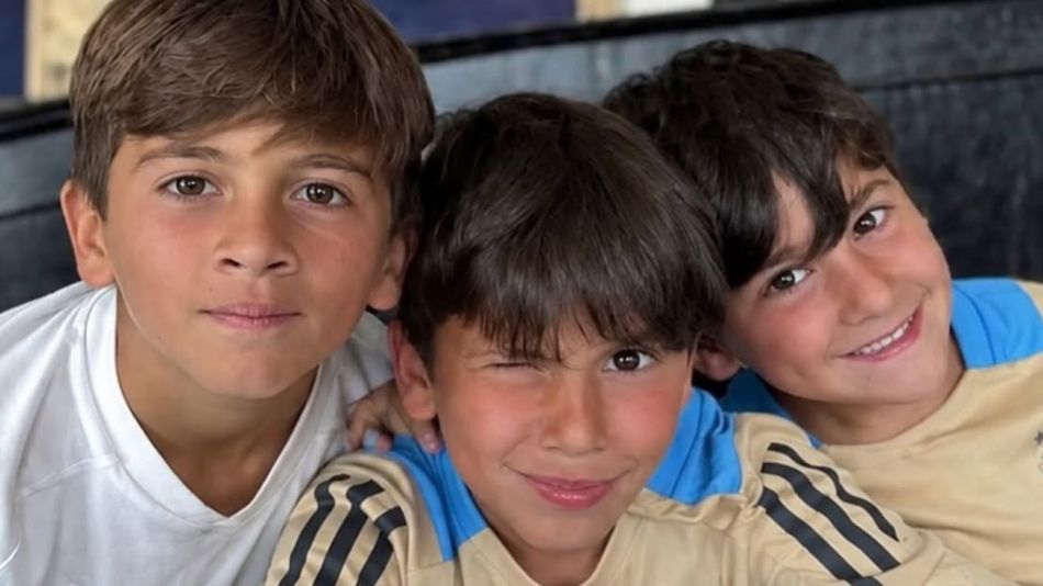 Thiago, Mateo y Ciro Messi