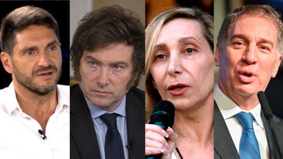 Maximiliano Pullaro, Javier Milei, Karina Milei, Diego Santilli