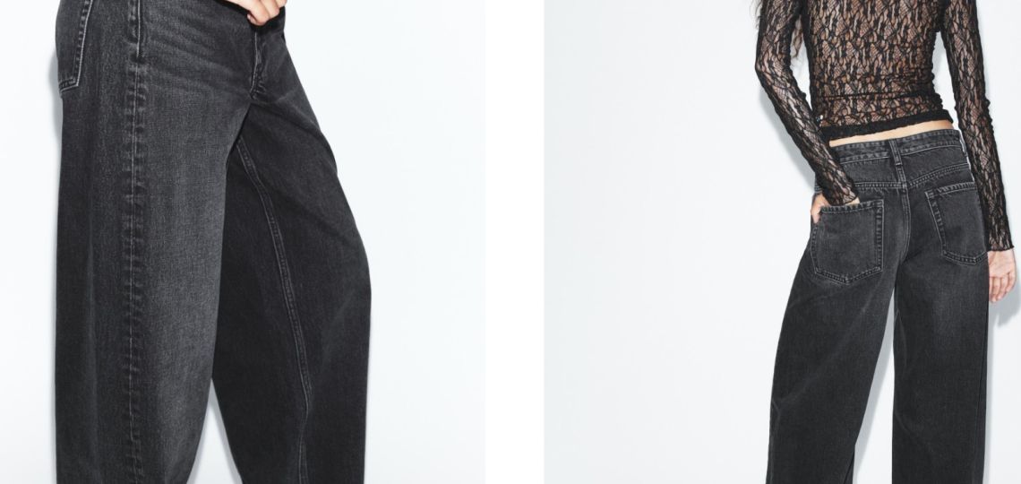 Ideas de outfit con jeans anchos para las noches de primavera y verano