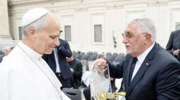 El presidente de CAME, Ricardo Diab y el Papa Leon XIV 