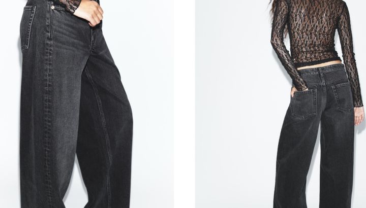 Ideas de outfit con jeans anchos para las noches de primavera y verano