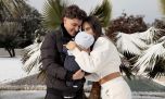 Las dulces fotos de Emilia Ferrero y Julián Álvarez con Amadeo a orillas del río en Córdoba