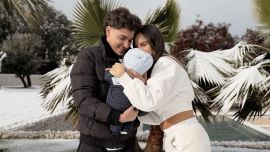 Las dulces fotos de Emilia Ferrero y Julián Álvarez con Amadeo a orillas del río en Córdoba