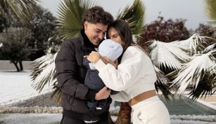 Las dulces fotos de Emilia Ferrero y Julián Álvarez con Amadeo a orillas del río en Córdoba